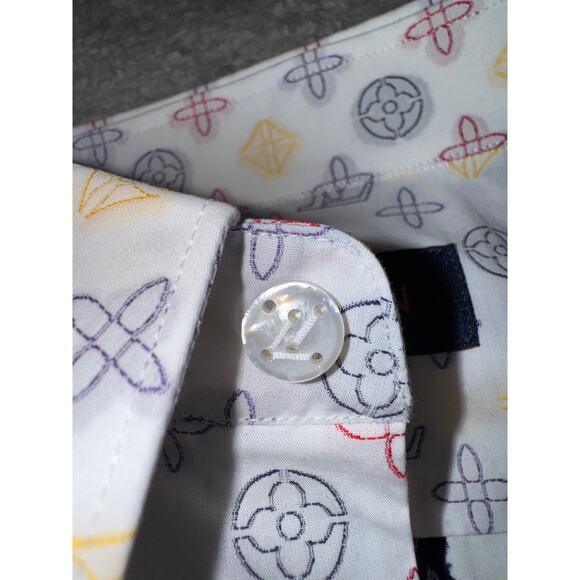 Louis Vuitton LVSE Regular Long Sleeve DNA Logo Monogram Button Up Down Shirt M - Picture 9 of 15